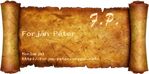 Forján Péter névjegykártya